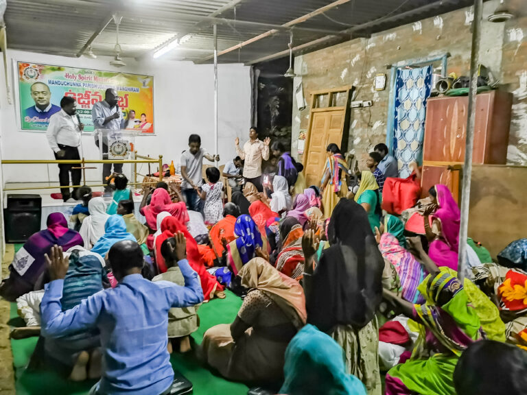 Believers gathered for an STG service in Asia